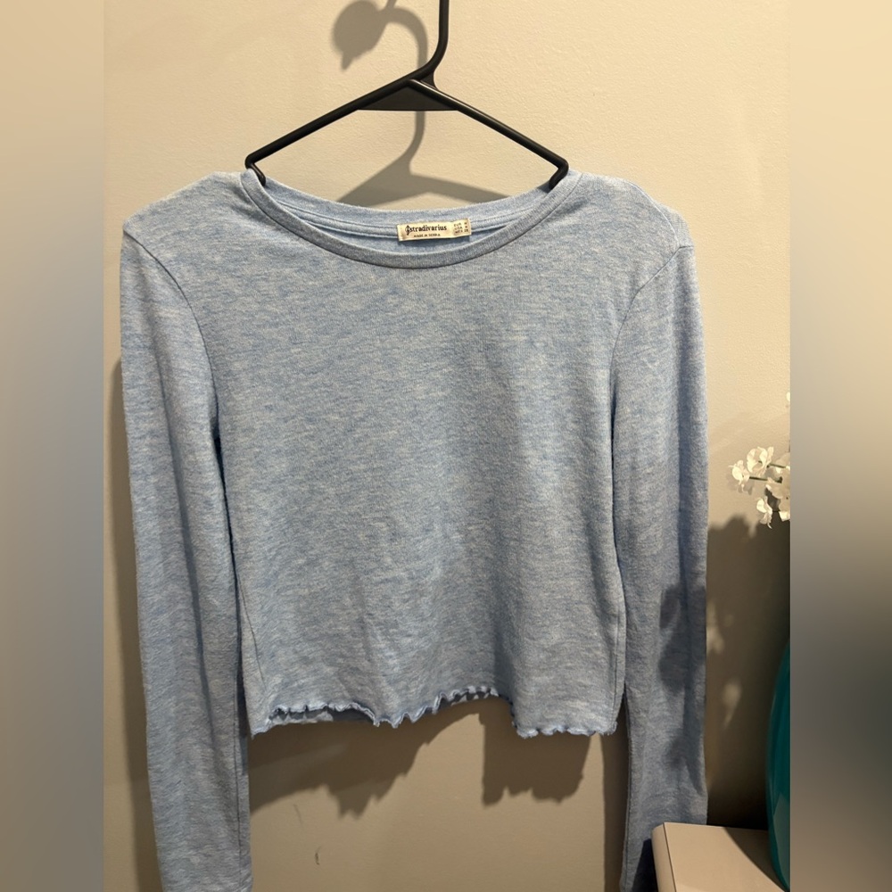 Stradivarius Soft Blue Knit Top